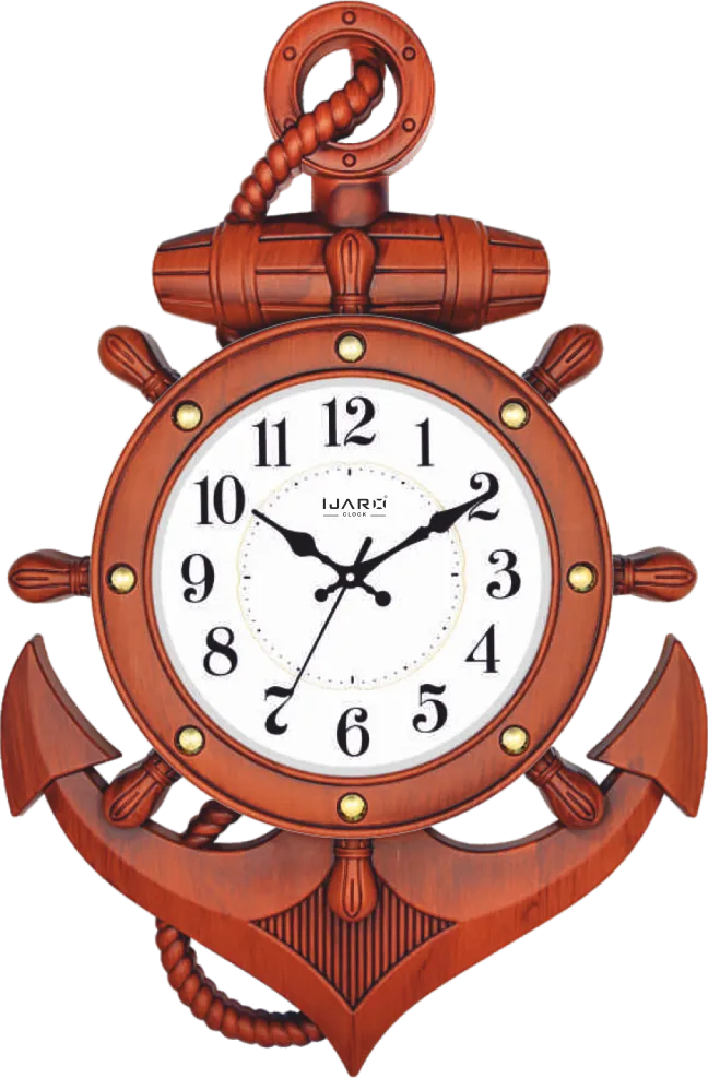 Small Reddish Brown Anchor Plastic Clock