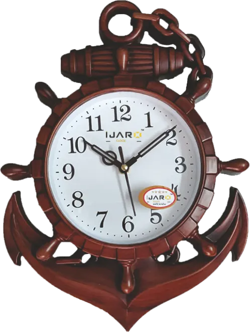 Small Dark Brown Anchor Plastic Clock