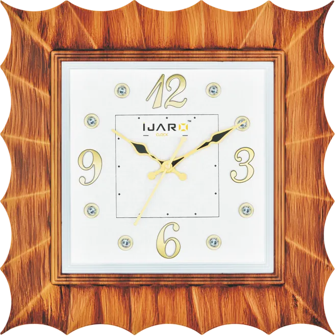 Square Light Brown Decorative Wall Clock