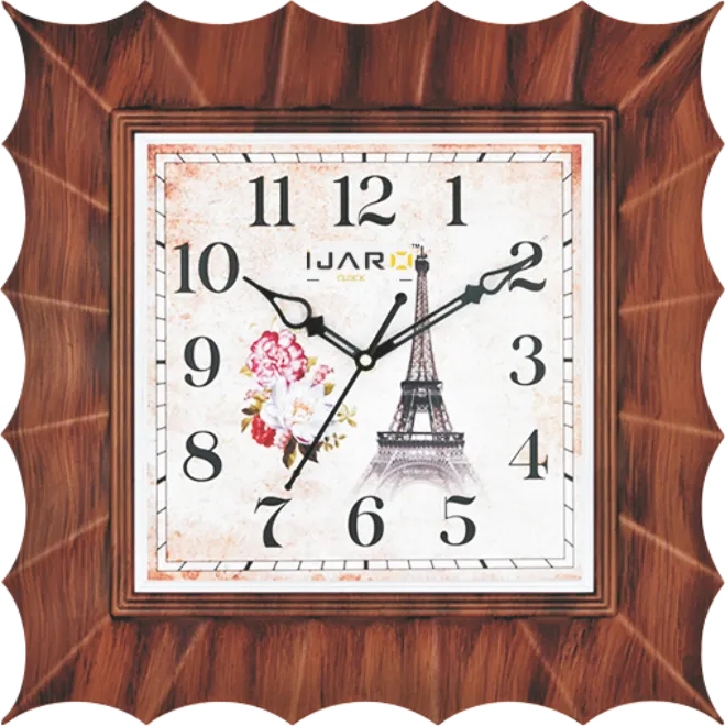 Square Coconut Brown Decorative Wall Clock