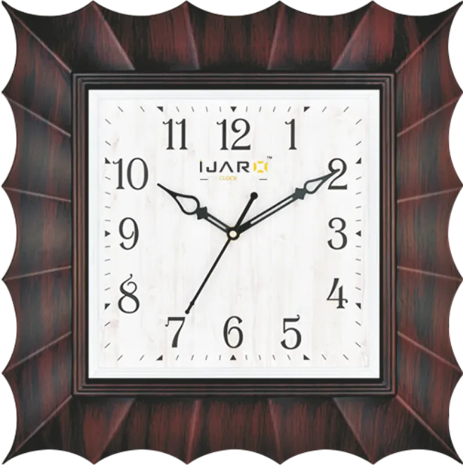 Square Black Brown Decorative Wall Clock
