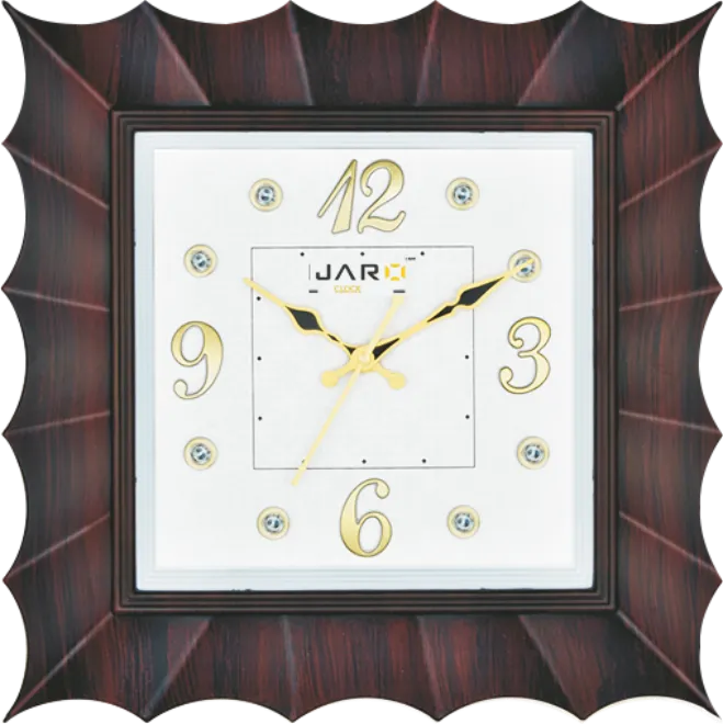 Square Black Brown Decorative Clock-2