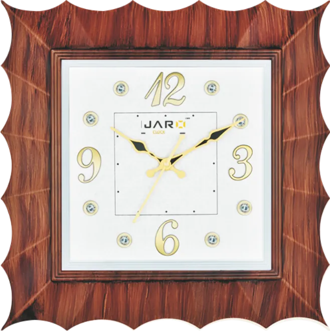 Square Coconut Brown Decorative Clock-2