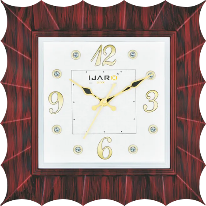 Square Reddish Brown Decorative Clock-2