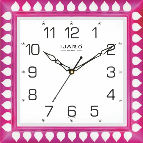 Pink Square Fancy Quartz Clock