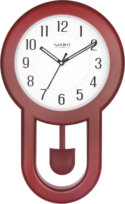 Reddish Brown Rounded Pendulum Wall Clock