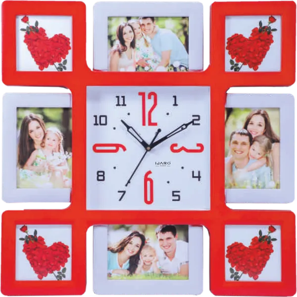 Square Shape Photo Frame Plastic Clock