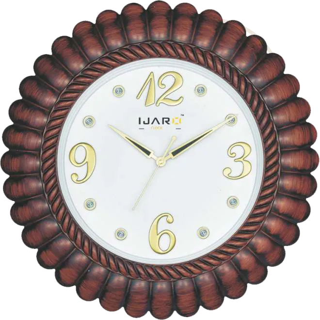 Brown Designer Round Plastic Wall Clock