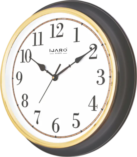 Golden Brown Round Plastic Wall Clock