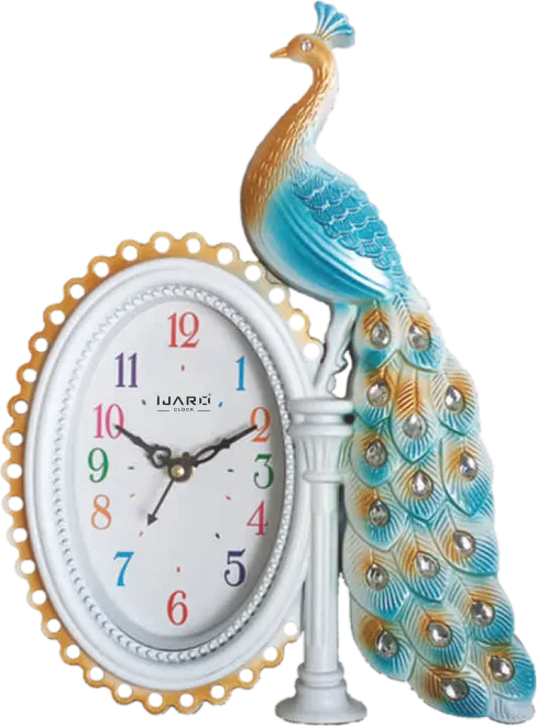 Peacock Design Table Clock